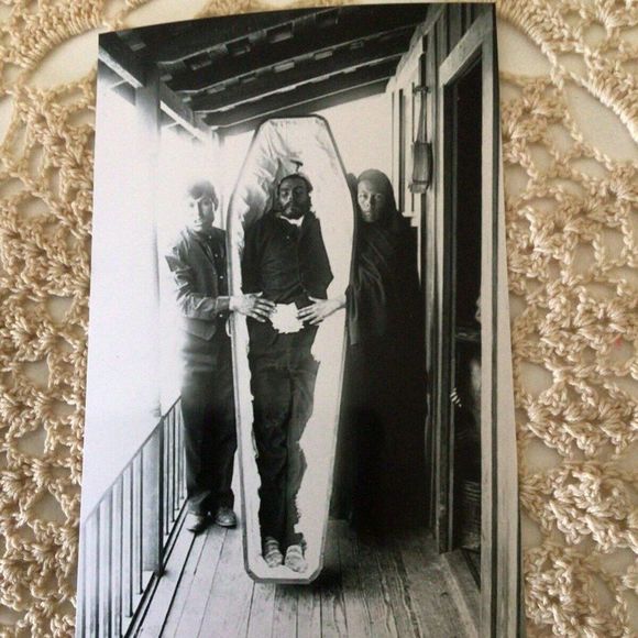 Post Mortem 2 Men Holding Dead Man in Casket Reprint Photo 4 x 6 - Picture 2 of 7